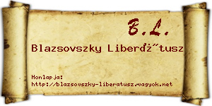 Blazsovszky Liberátusz névjegykártya